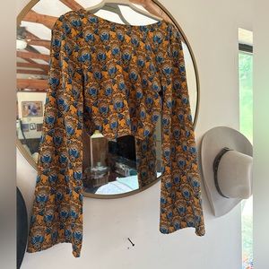 ASOS cropped tie back blouse